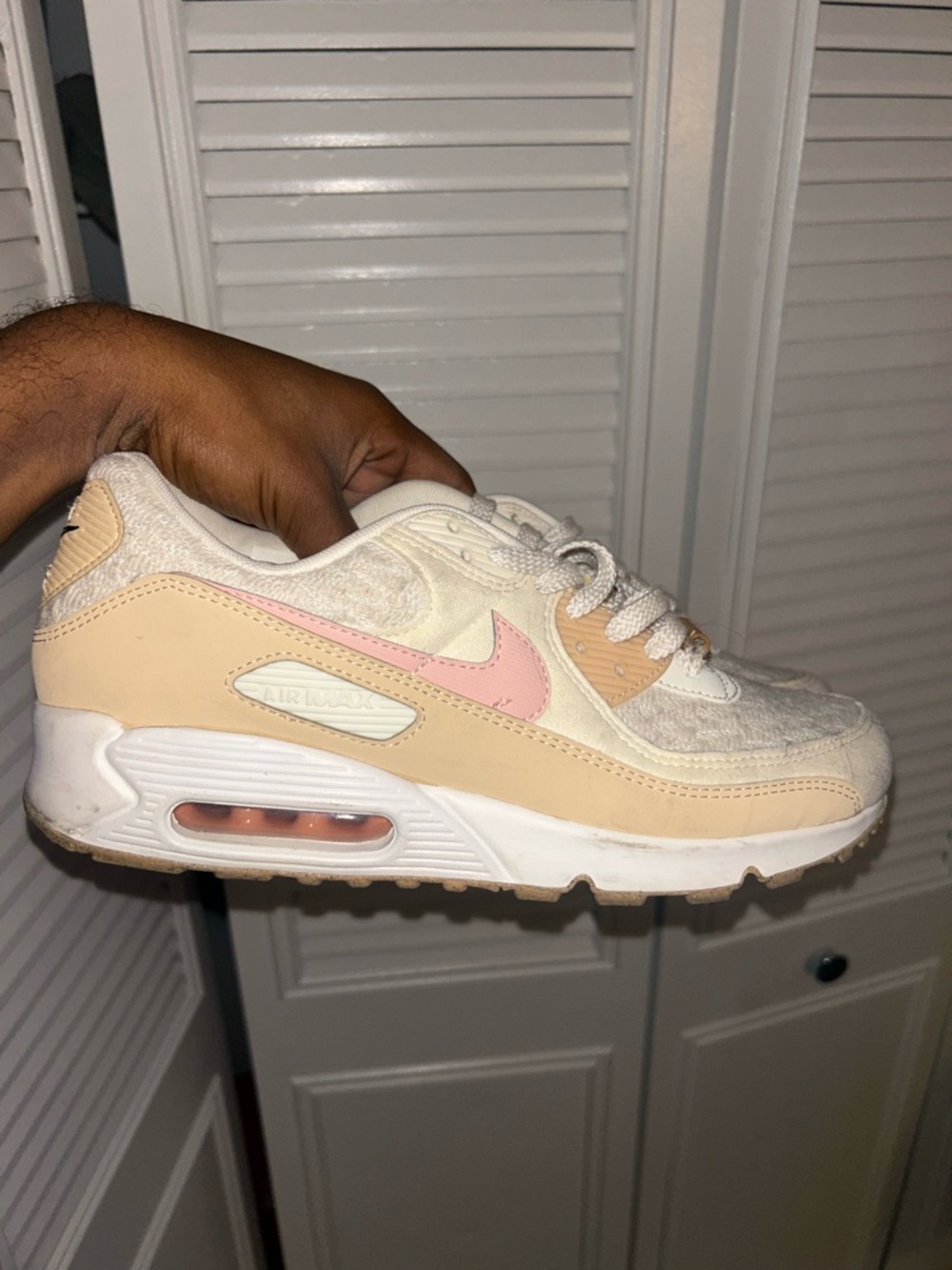 Nike  Cream and Pink Air Max Low-Top Sneaker
